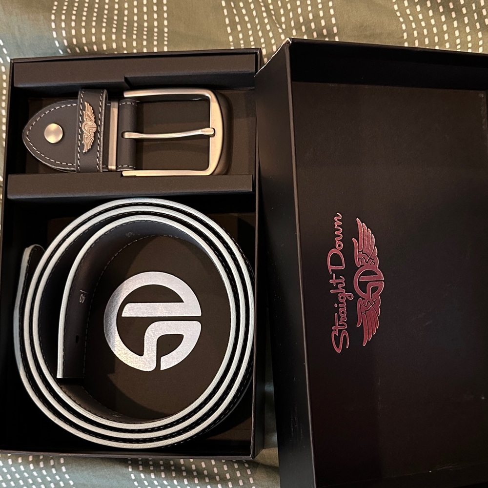 Straight Down Diplomat customizable Leather belt with Box